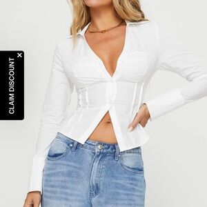 Princess Polly White Button Down Shirt